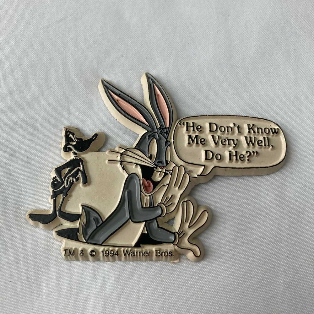Vintage 1994 Bugs Bunny Looney Tunes Fridge Magnet Warner Bros Cartoon Character